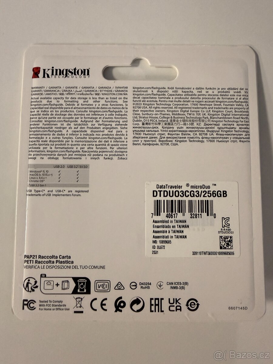 Flash disk Kingston DataTraveler MicroDuo 3C 256GB - 2