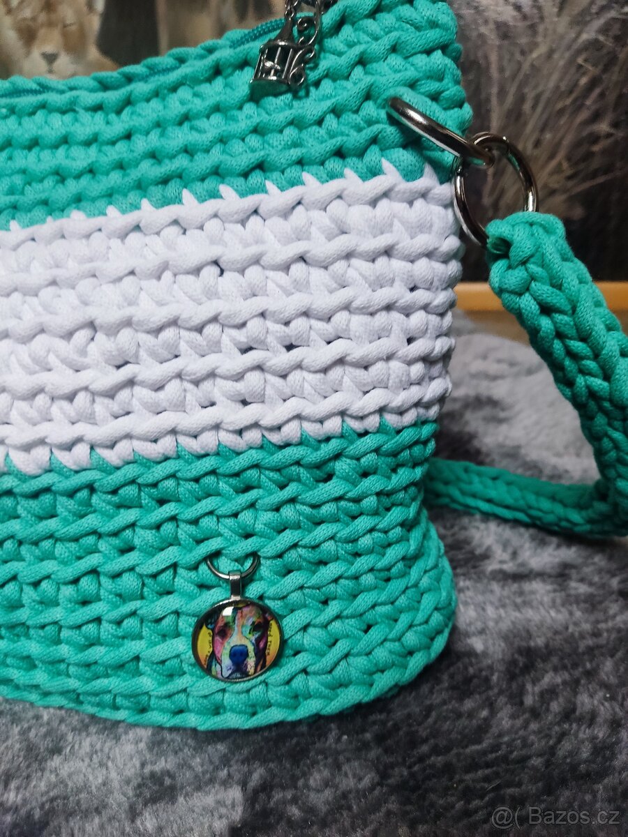 Nová háčkovaná kabelka tyrkysová Stafford - 2