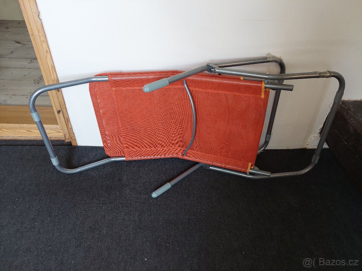 Skládací lehátko - oranžové - 2