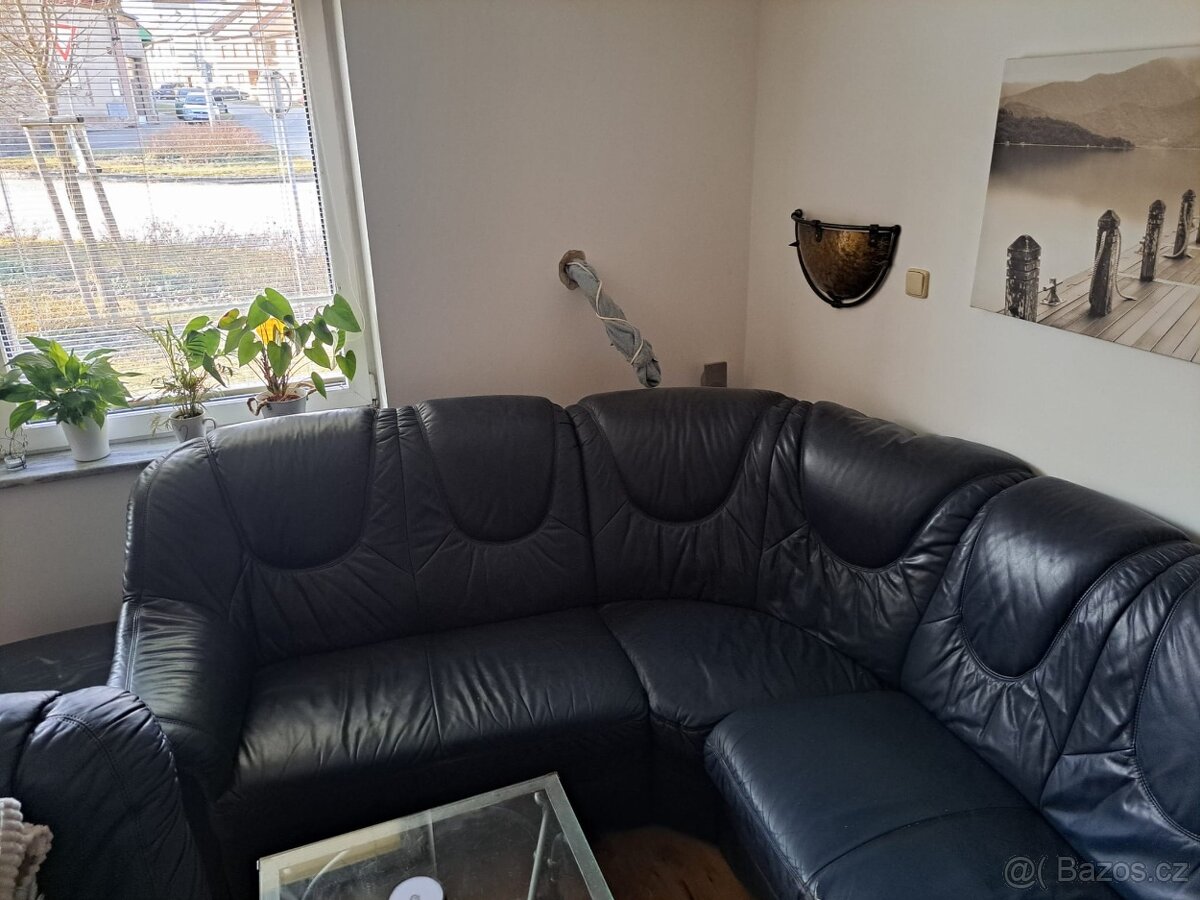 kožená rohová sedačka - 2