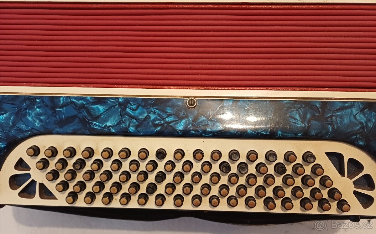 Akordeon, historická knoflíková harmonika KEBRDLE - 2