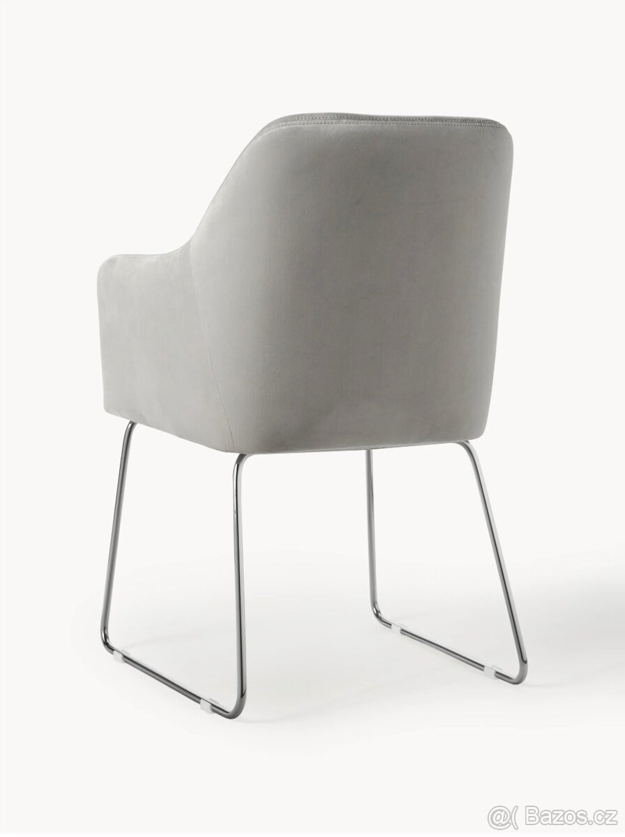 Sametová židle s podruckami - 2