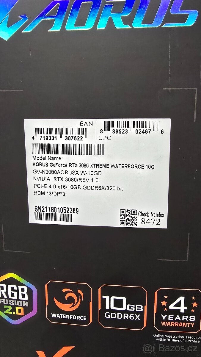 Gigabyte AORUS GeForce RTX™ 3080 XTREME WATERFORCE 10GB - 2