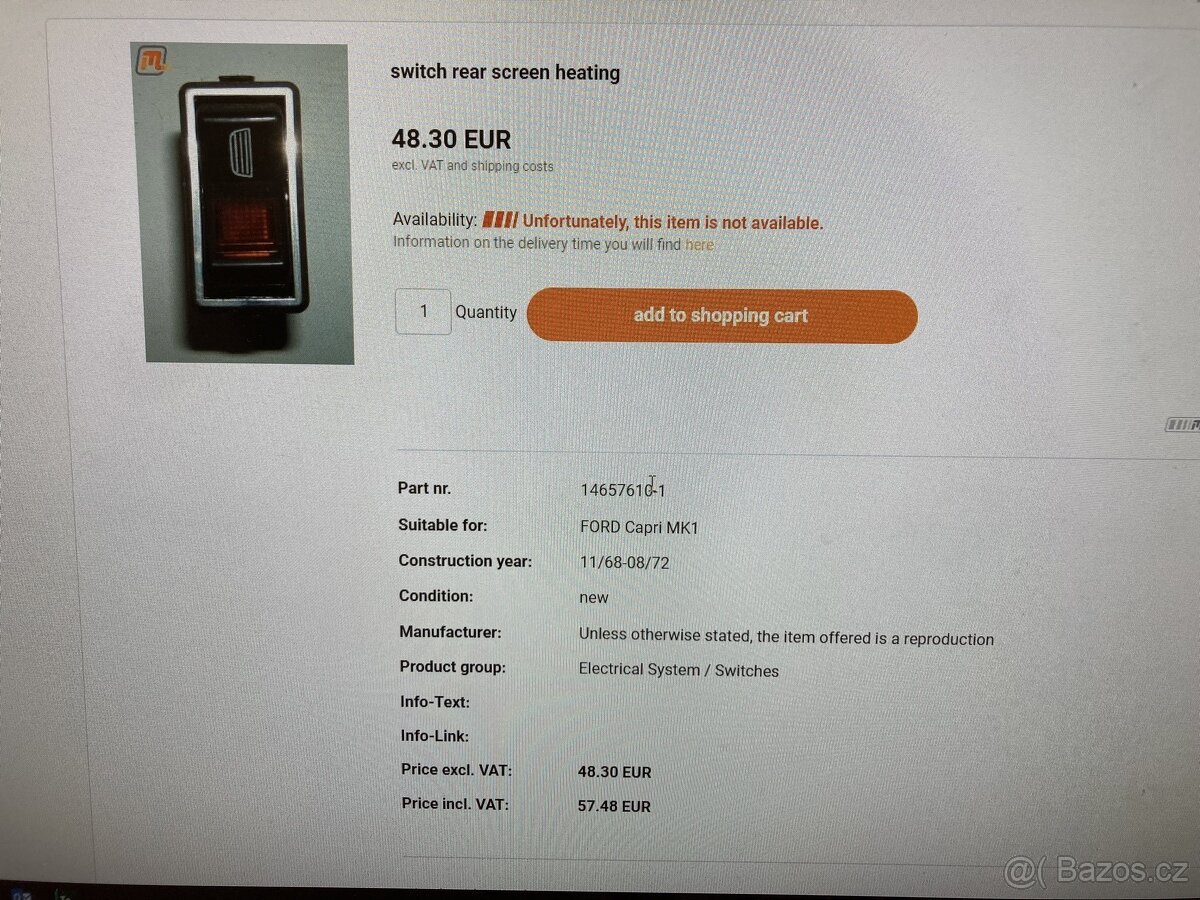 Přepínač Ford Capri MK1 - 2