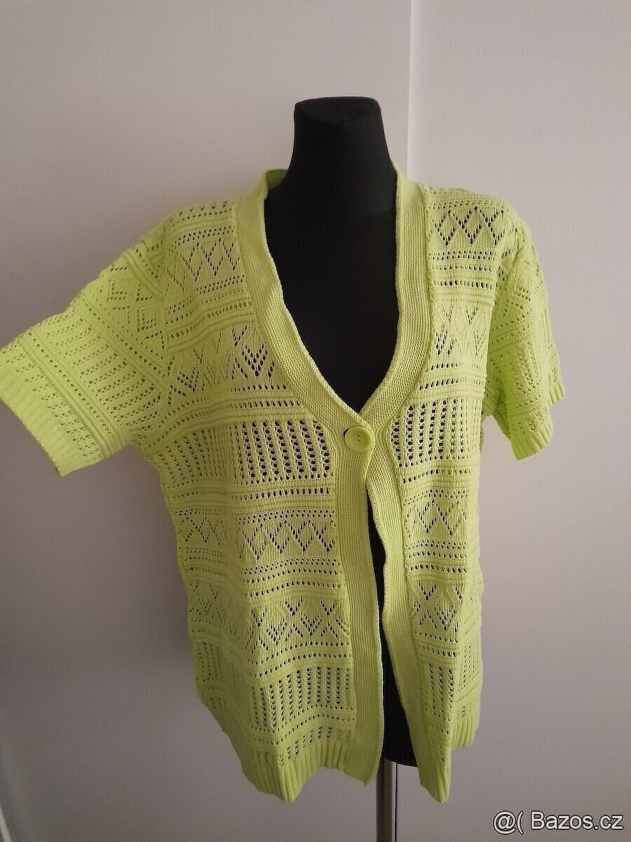 Příjemný svetřík-bolerko zelenkavé vel.XL/50 - 2