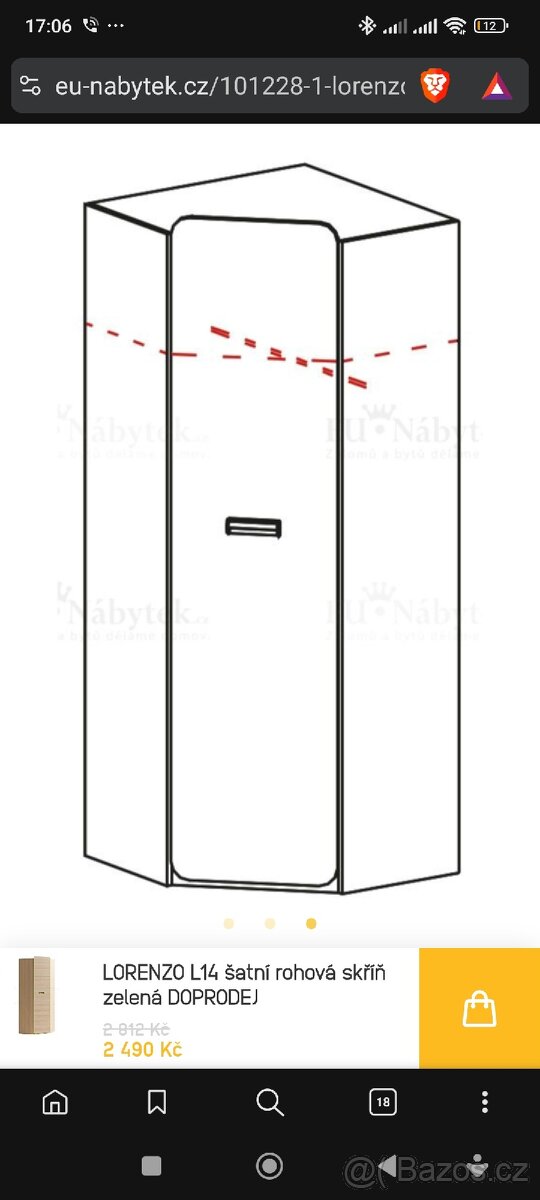 LORENZO L14 šatní rohová skříň - 2