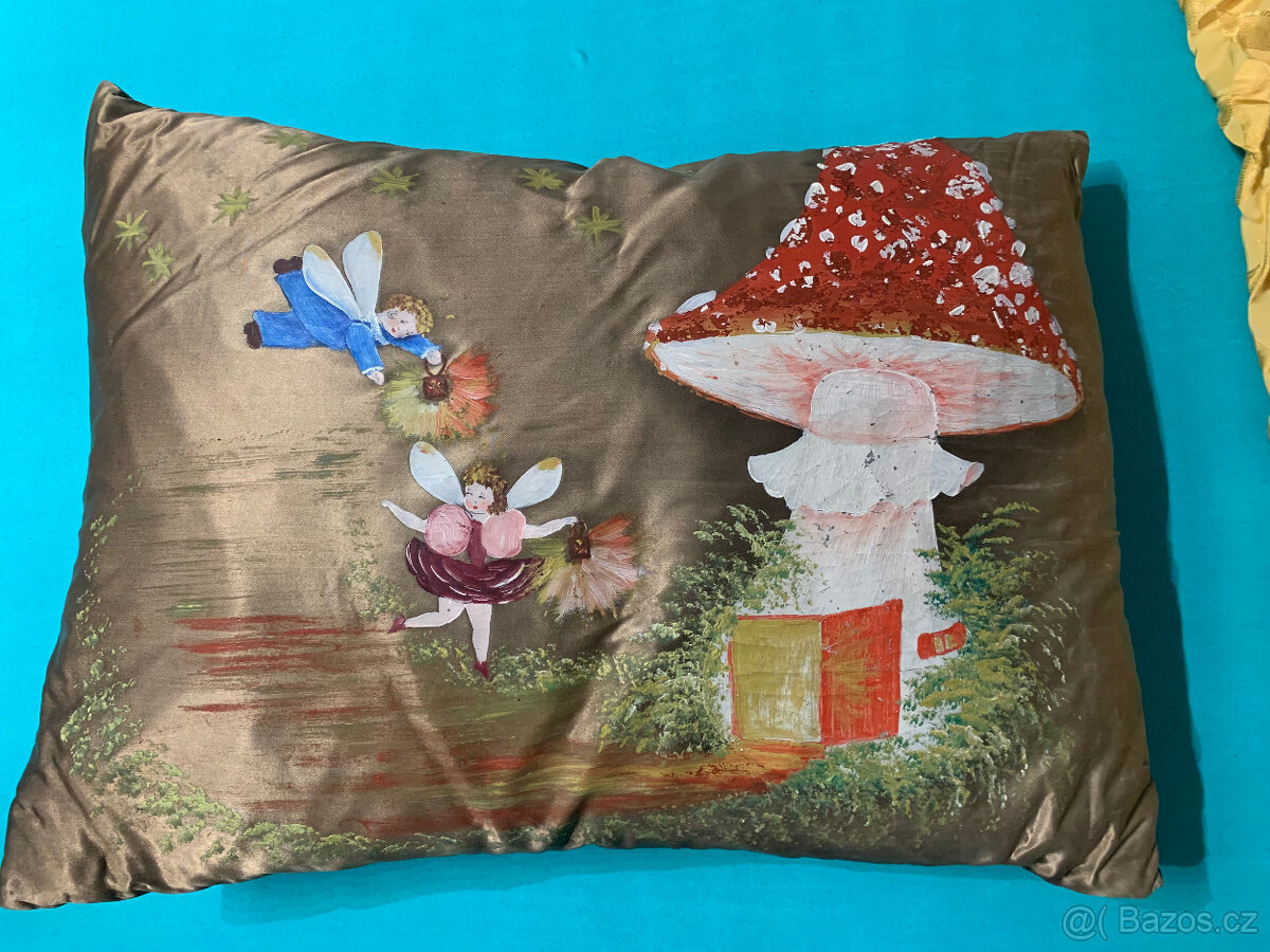 Dekorační polštář, přehoz, malovaný polštář - 2