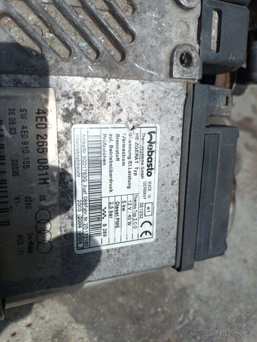 Webasto Thermo Top Z/C-D nezávislé topení - 2