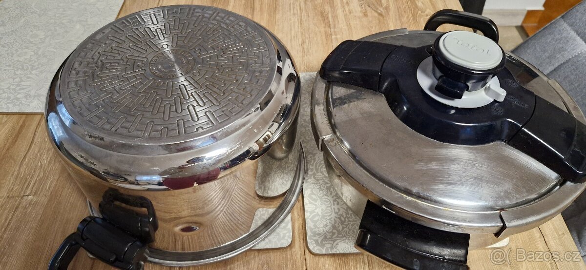 Sada tlokový hrnec Tefal Clipso 8l+4,5l nerezový - 2