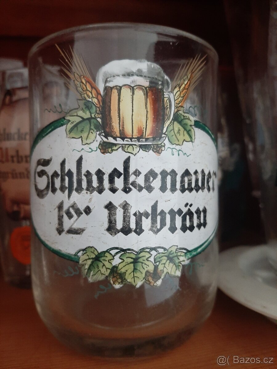 Pivní sklo, půllitry, třetinky, pivovarské cedule. - 2