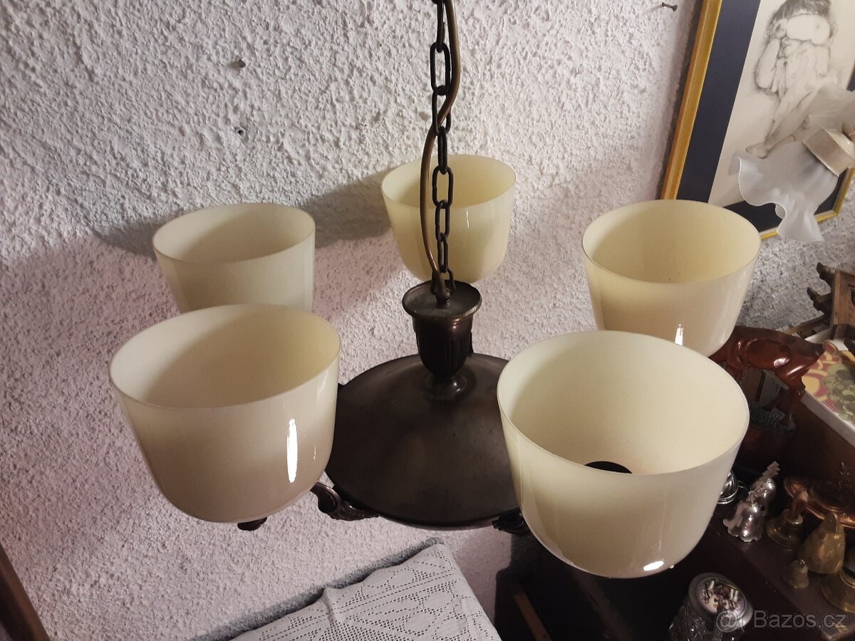 Starožitný mosazný lustr - 2