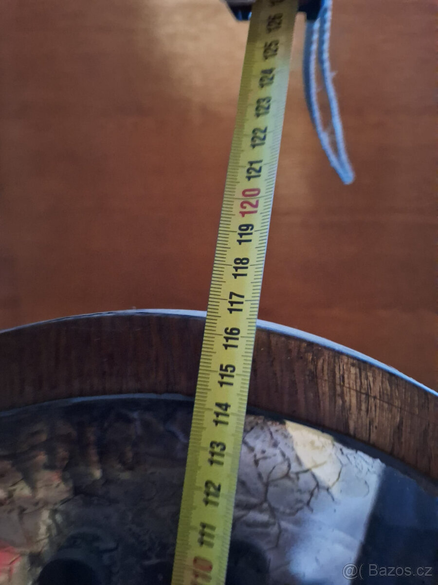 Oválné retro zrcadlo v dřevěném rámu - 2