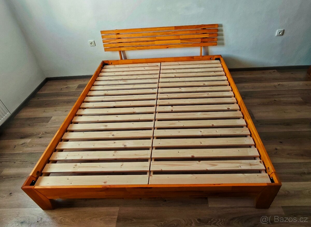 Manželská postel buk masiv 180x200 - 2