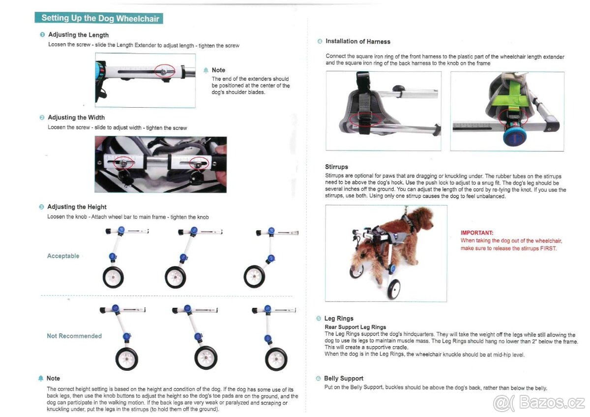 Prodám invalidní vozík pro psa – zadní kola - 2
