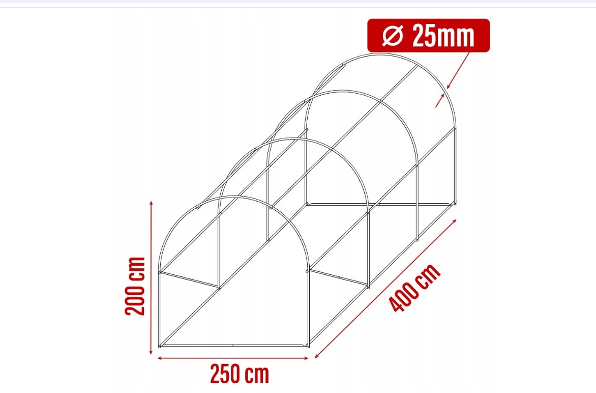 Fóliovník 4x2,5x2m-10m2-Bílý - 2
