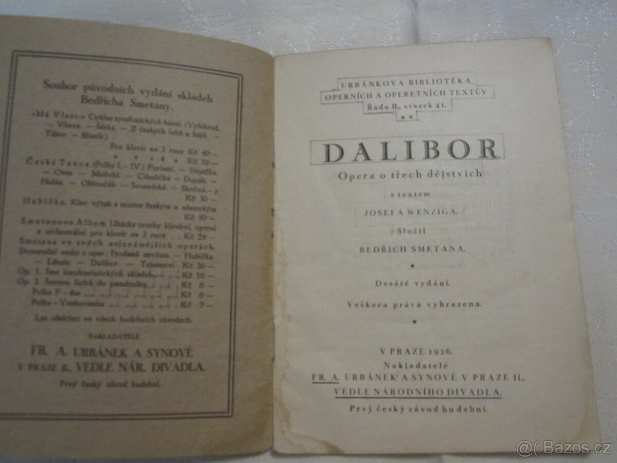 Stará operní libreta - 2