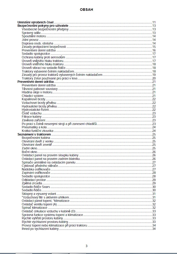 NÁVOD K OBSLUZE ZETOR FORTERA HD 130, 140, 150 - 2