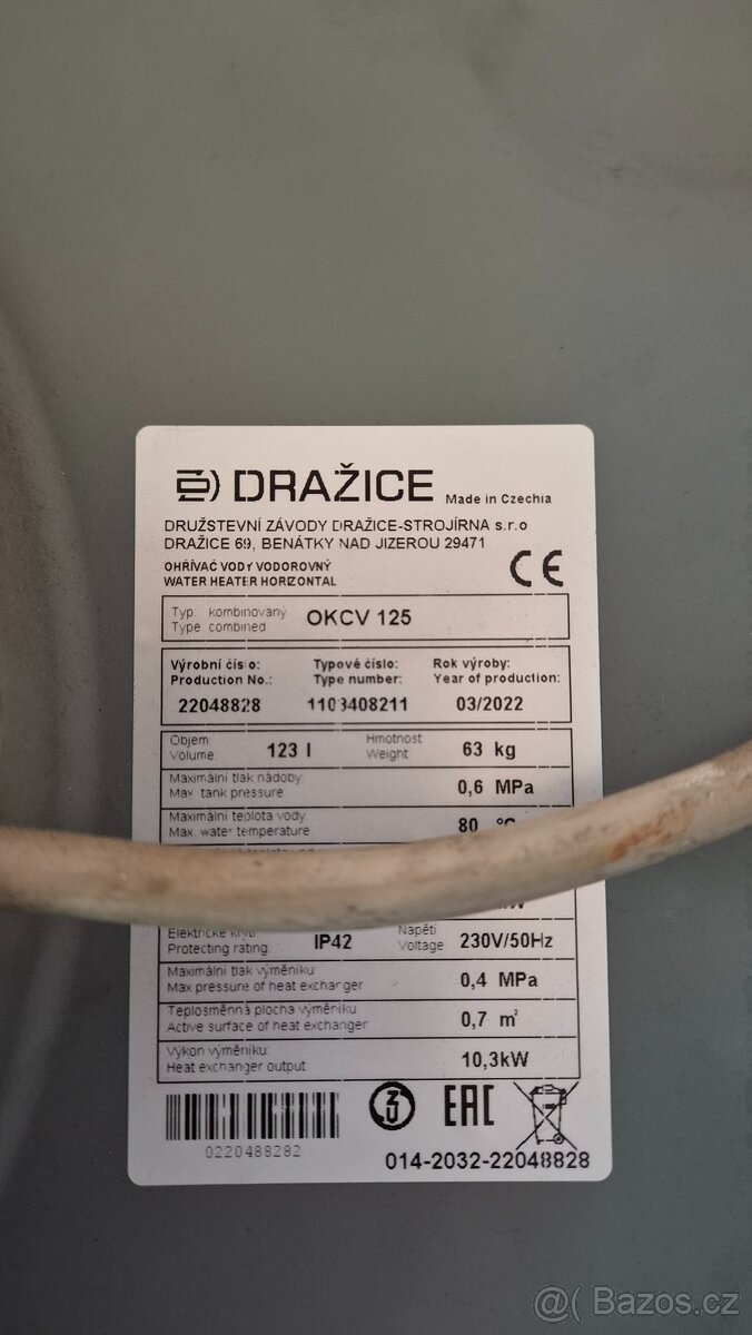 Boiler Dražice OKCV 125 - 2