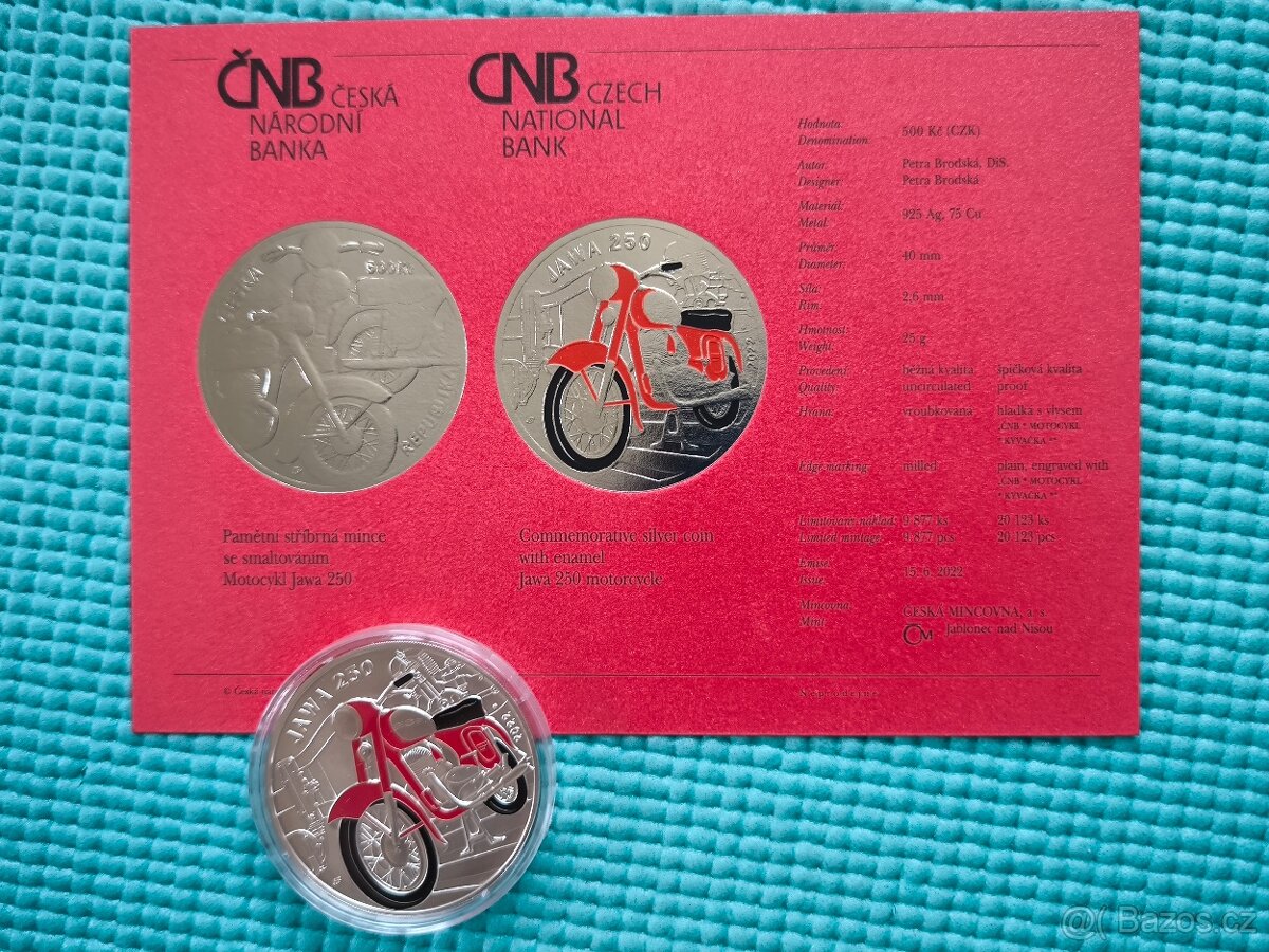 00 Kč stříbrné mince ČNB_2022 a 2023 - 2