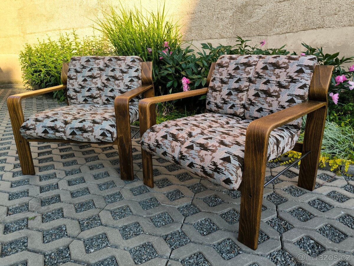 Retro křesla Ludvík Volák - Dřevopodnik Holešov - 2