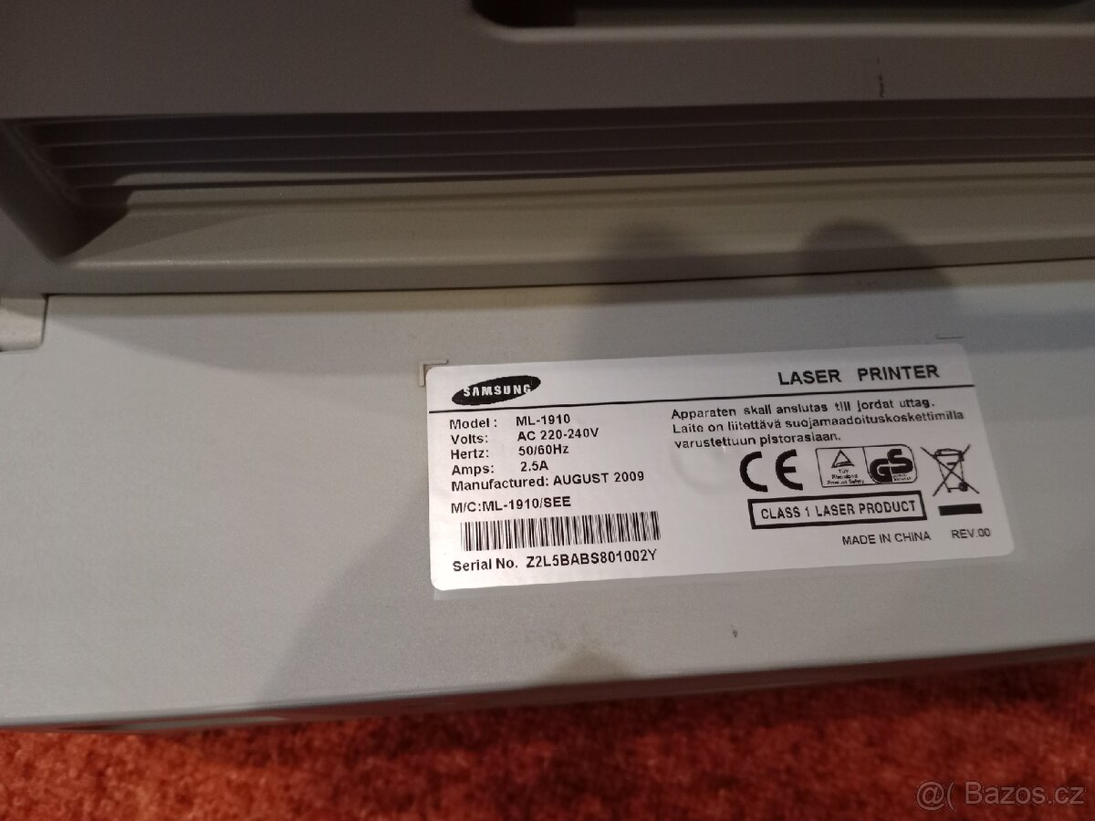 Černobílá laserová tiskárna Samsung ML-1910 A4 - 2
