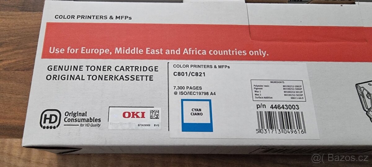 Tonery OKI 44643001/3/4 originální nové pro tiskárny A3 - 2