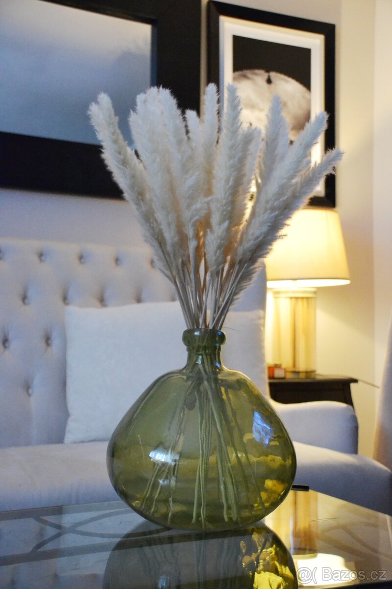 Skleněná váza zelené sklo - 2