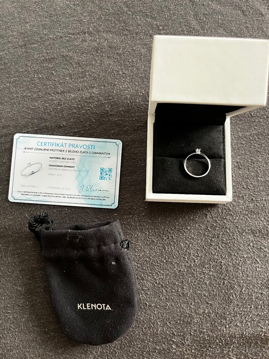 Prsten z bílého zlata s diamantem - 2