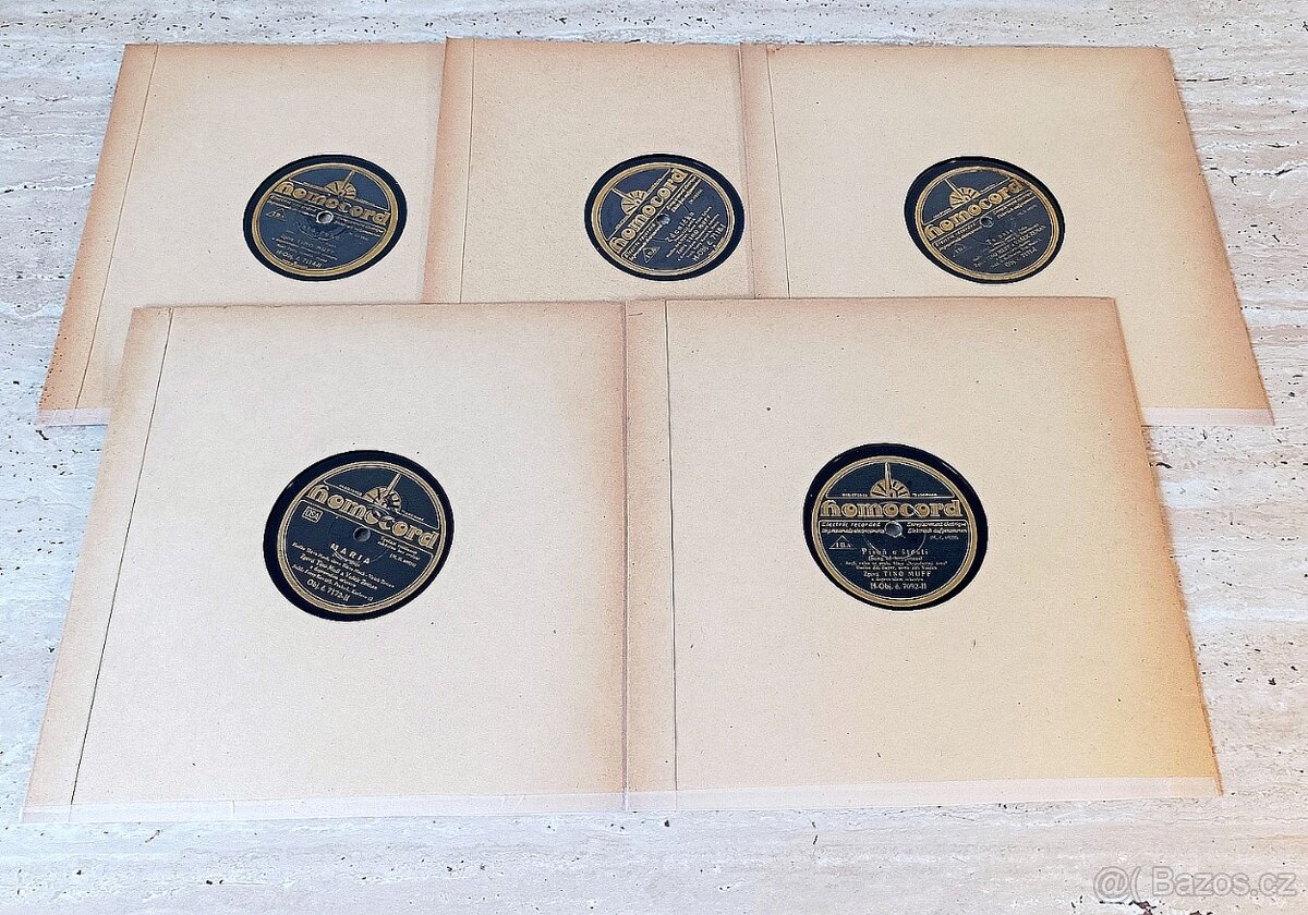 5 šelakových gramodesek z let 1930 – 1932, Československo 1 - 2