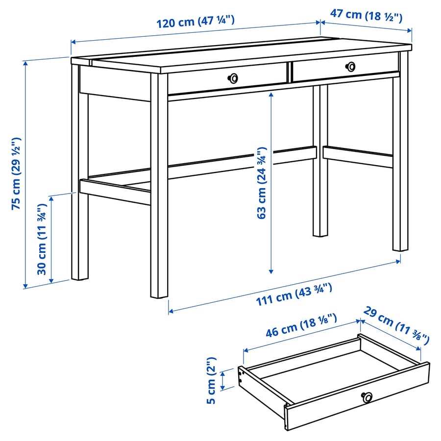 IKEA hemnes stul s 2 šuplíky. Masiv - 2