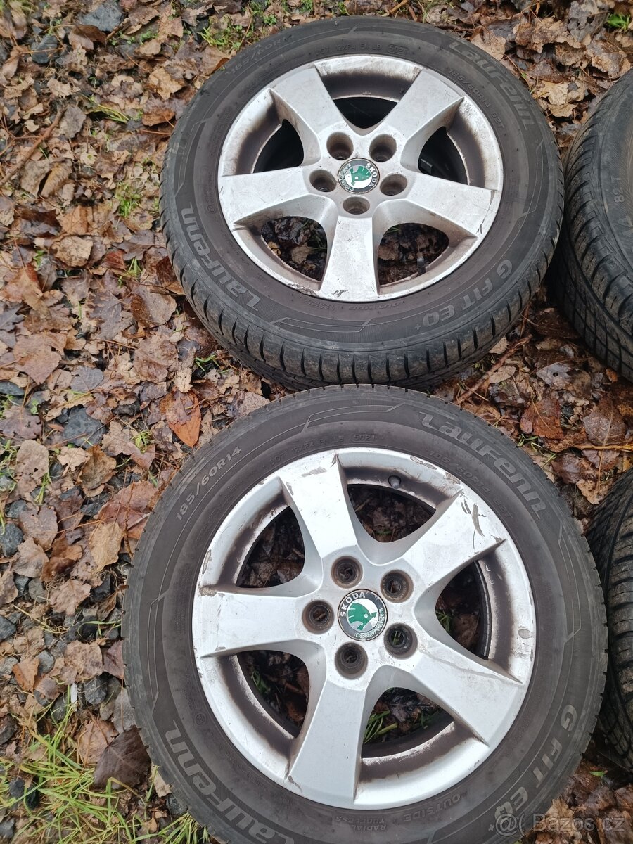 Sada ALU kol Škoda 5×100 ET43 185/60 R14 - 2
