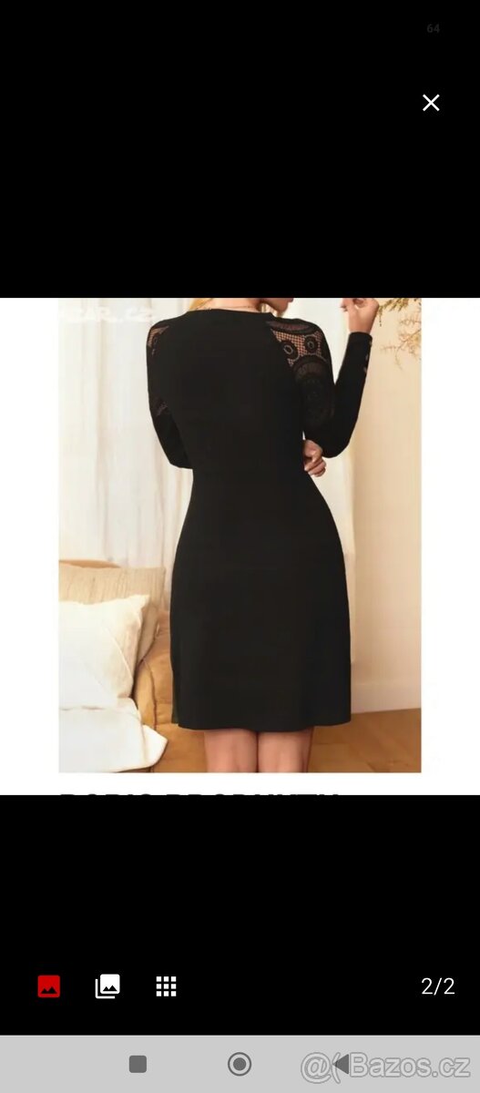 Dámské šaty trojbarevné černá šedá khaki, - 2