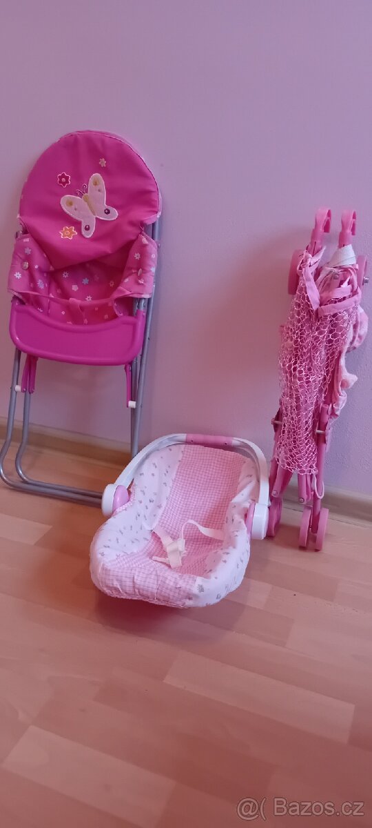 Hračky pro děti -židlička, kočárek a panenka, vajíčko - 2