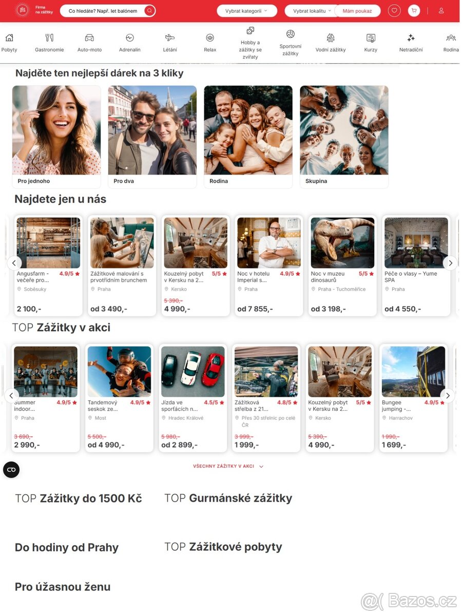 Poukaz voucher Allegria v hodnotě 10000 Kč firma na zážitky - 2