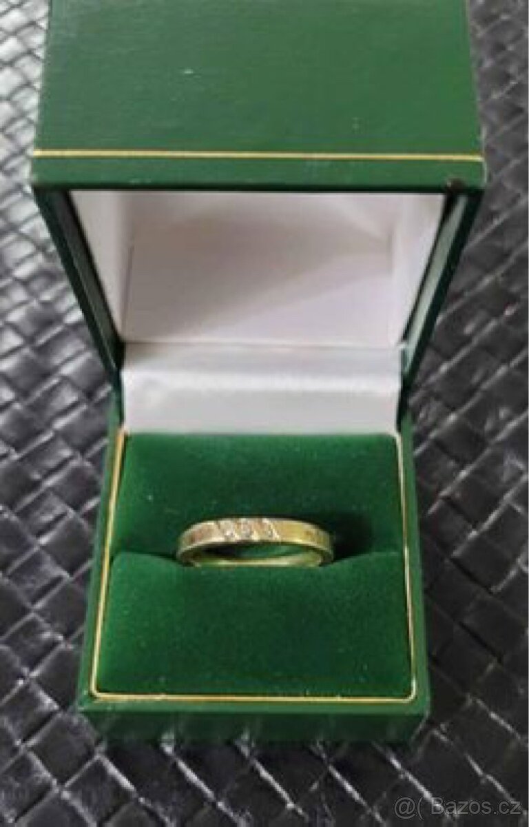 Prstýnek 14k se třemi brilianty - 2