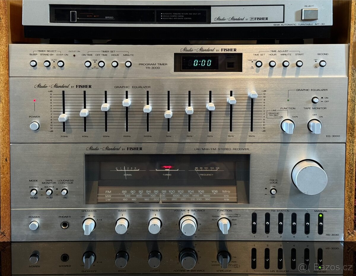 Fisher sestava - AM/FM Receiver, equalizer, timer, gramofon - 2