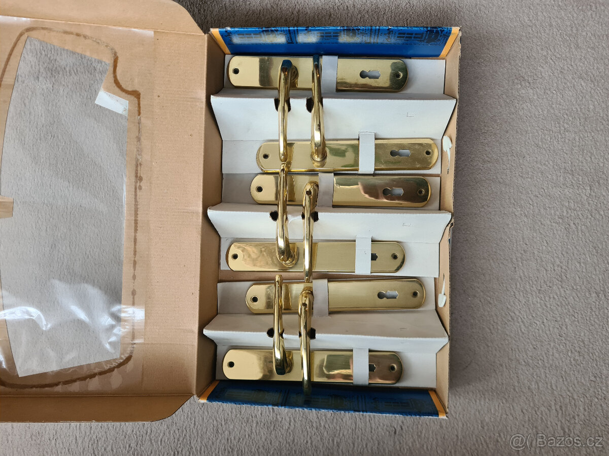 Dveřní śtítové kování zlaté 90mm - 2