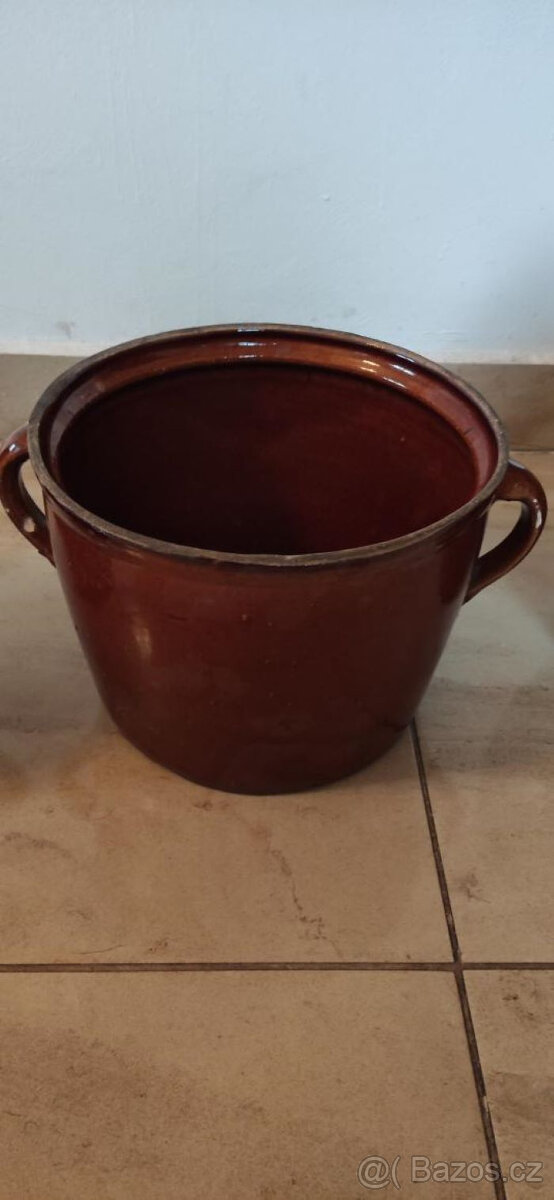 Starý kameninový hrnec „sádelňák“ 3ks - 2