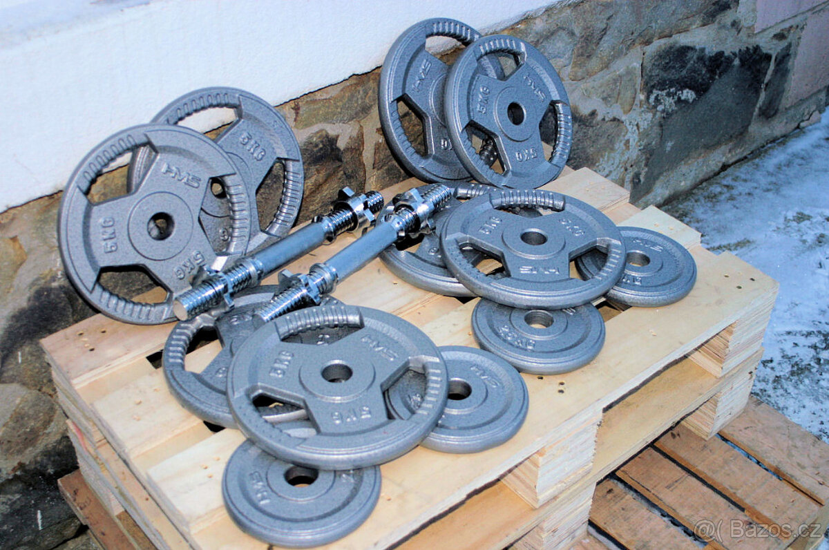 Nakládací činky 2x27,5kg za 3990,- NOVÉ - 2