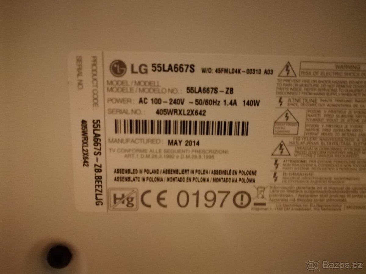 nefunkční TV 55" LG - 2