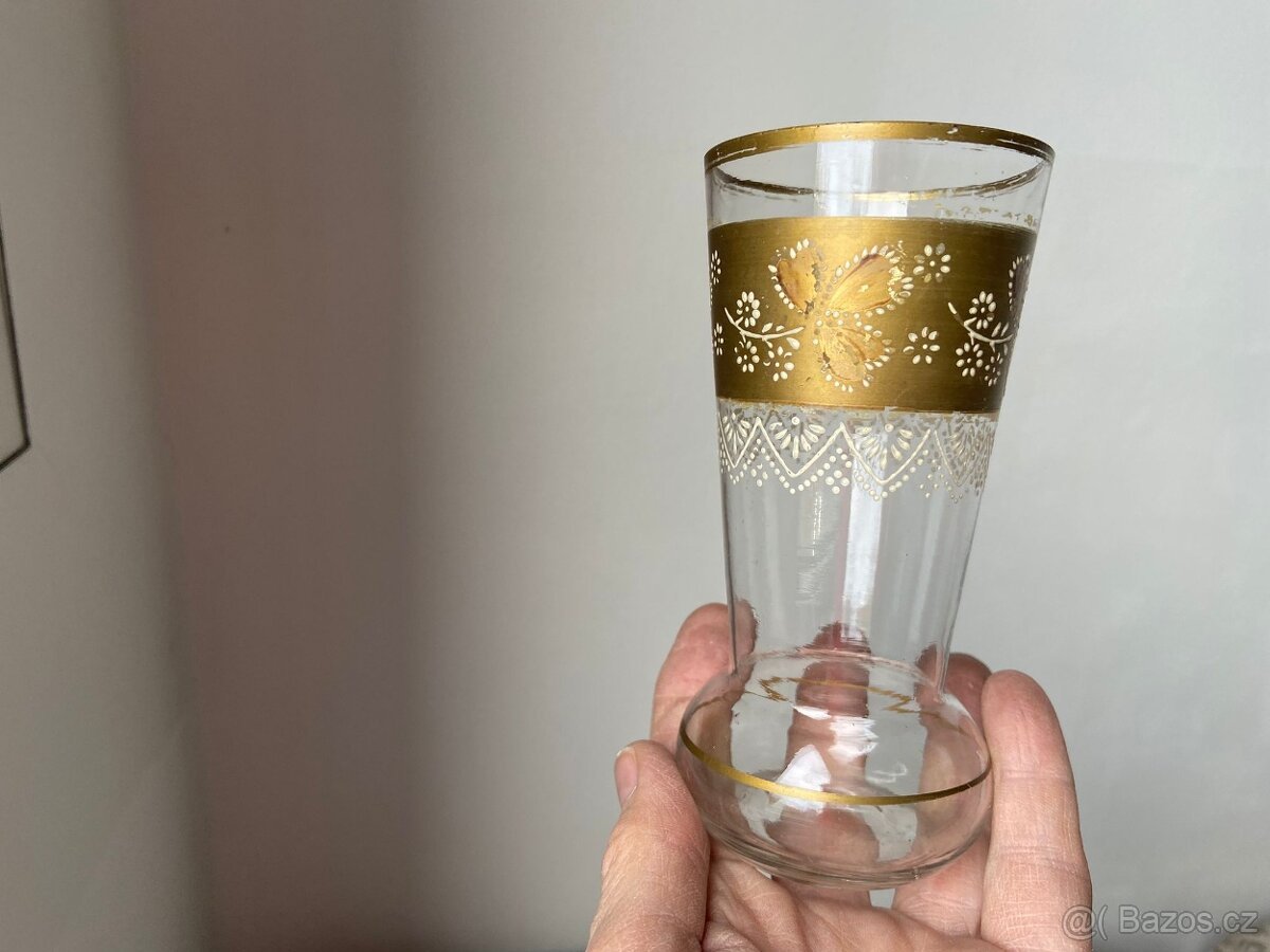 nádherné malované secesní skleničky - 2