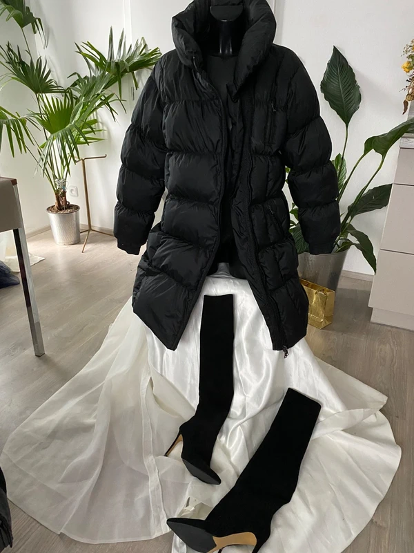 Pietro filipi perovy dlouhy prosivany kabat cerny 42 - 2