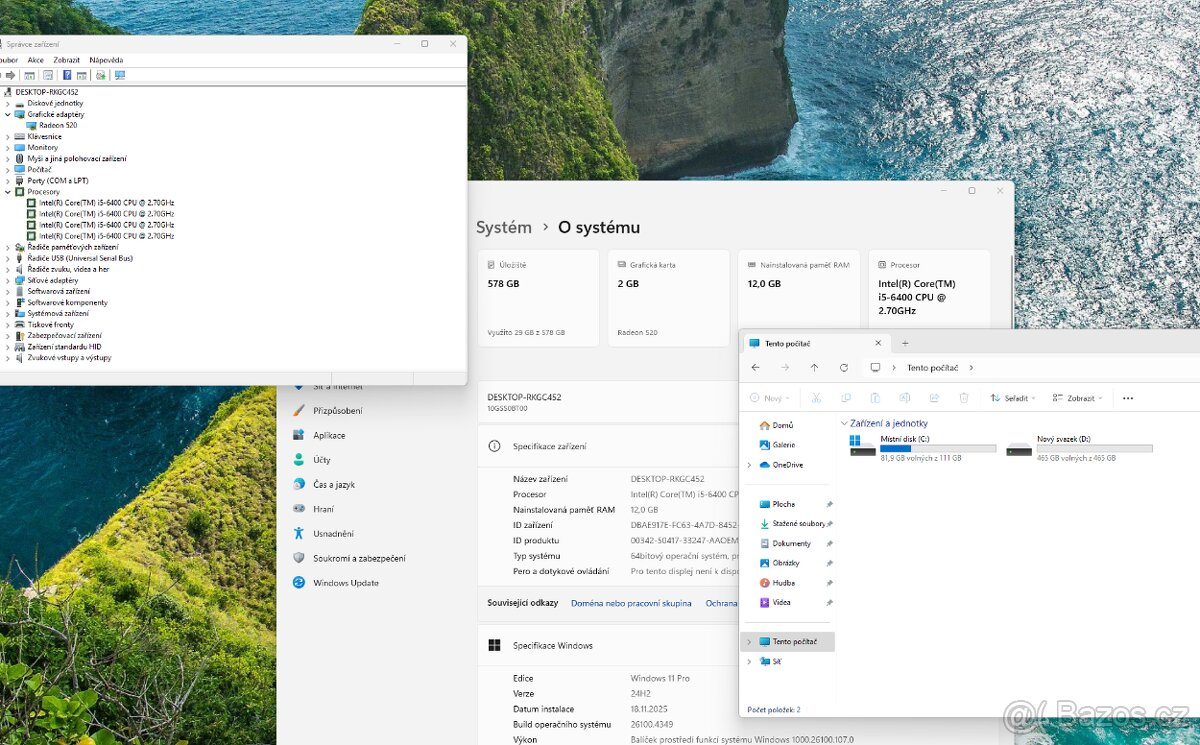 PC Lenovo M700 Intel i5/DDR4 12GB/SSD/GPU R520 2G/WiFi + LCD - 2