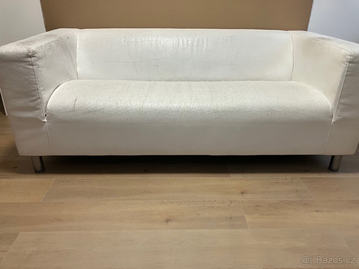 Bílá kožená sedačka - 2