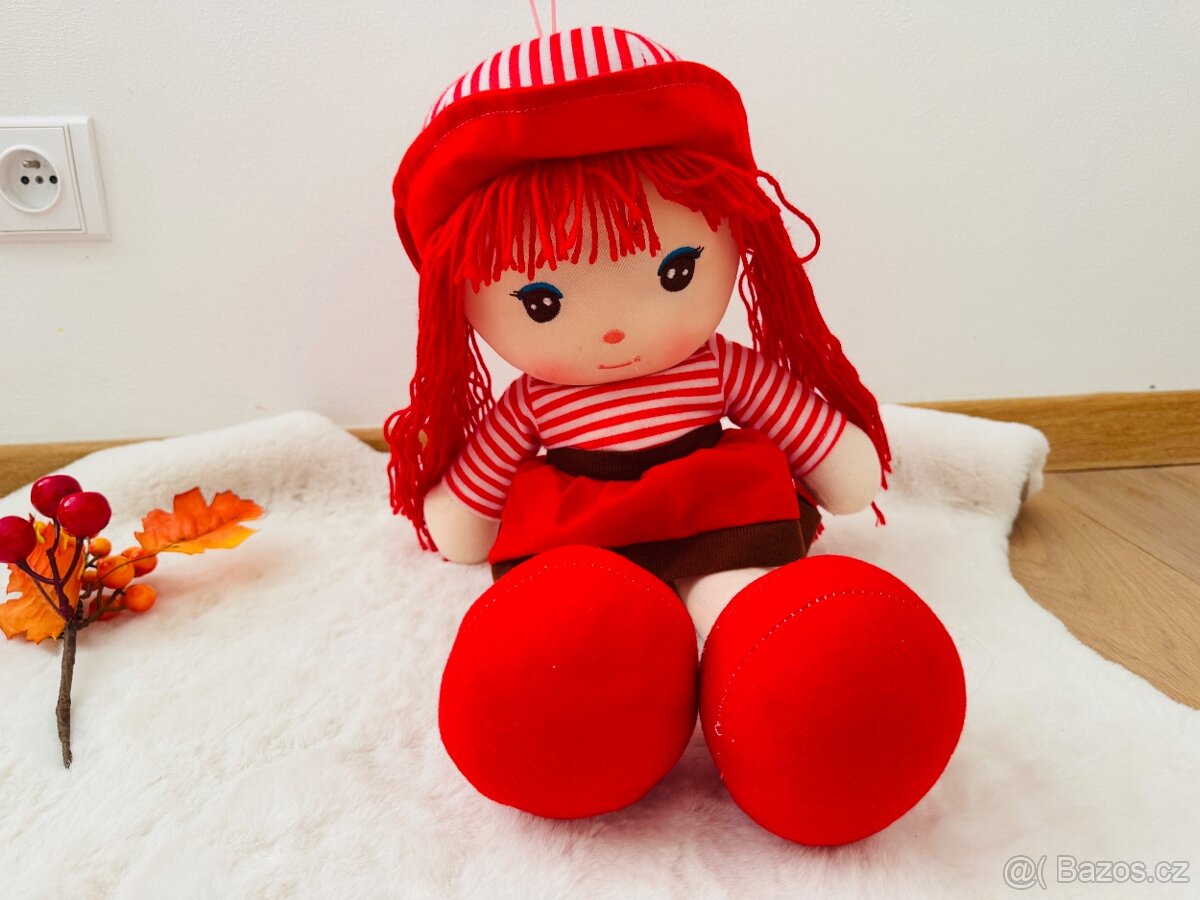 ❤️ Roztomilá látková panenka s červenými vlásky – 50 cm ❤️ - 2