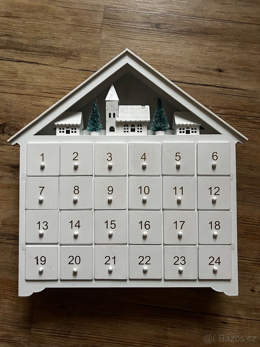Dřevěný adventní LED kalendář - 2