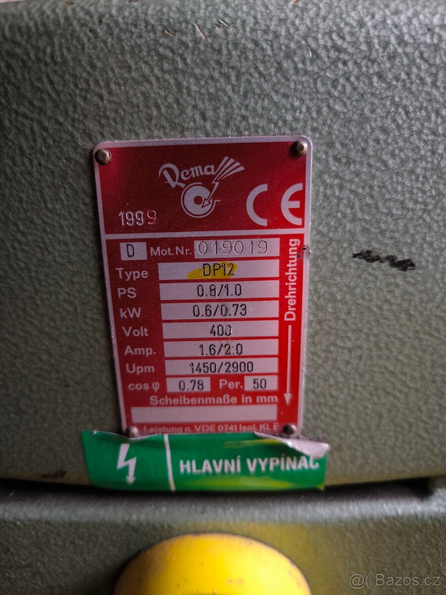 Dvoukotoučová bruska dvourychlostní -Rema Dp12 - 2