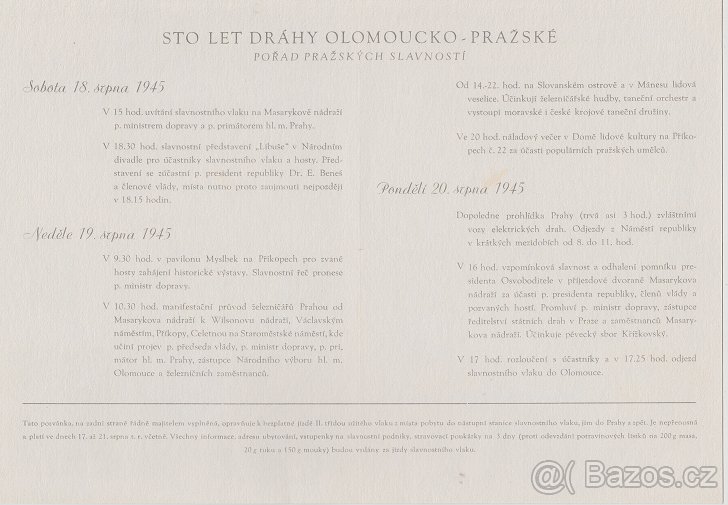 Sto let dráhy Olomoucko - Pražské - 2