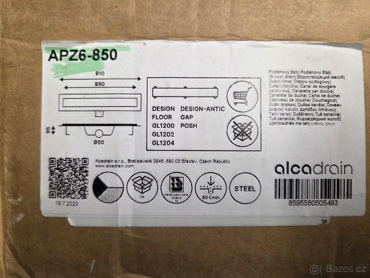 Žlábek do sprchy 85cm nerez - 2