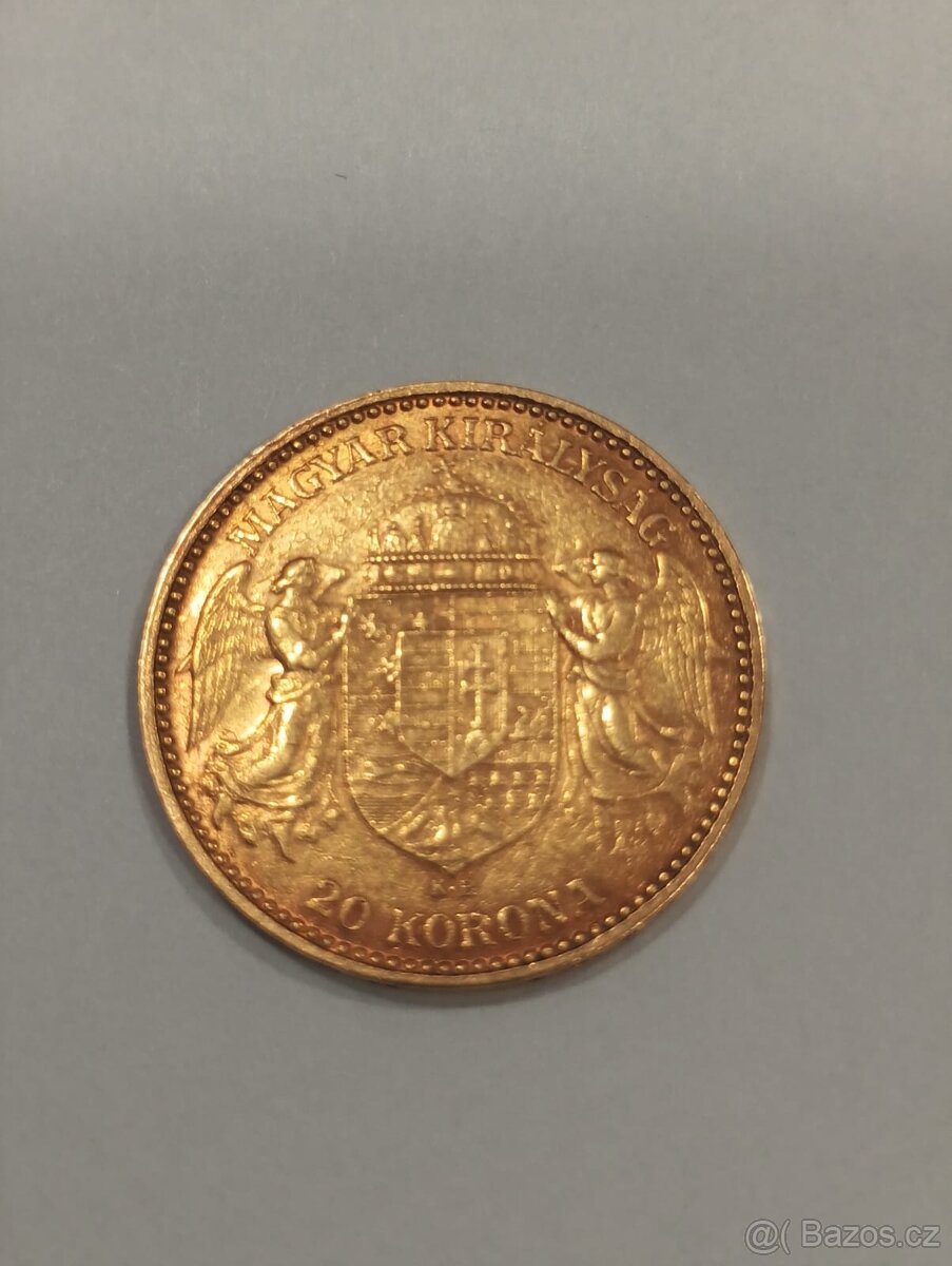 ZLATÁ MINCE UHERSKÁ 20 KORUN r.1900 - 2